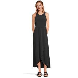 Toad&Co Women's Sunkissed Maxi Dress Black Athletic Lightweight Open Back XL